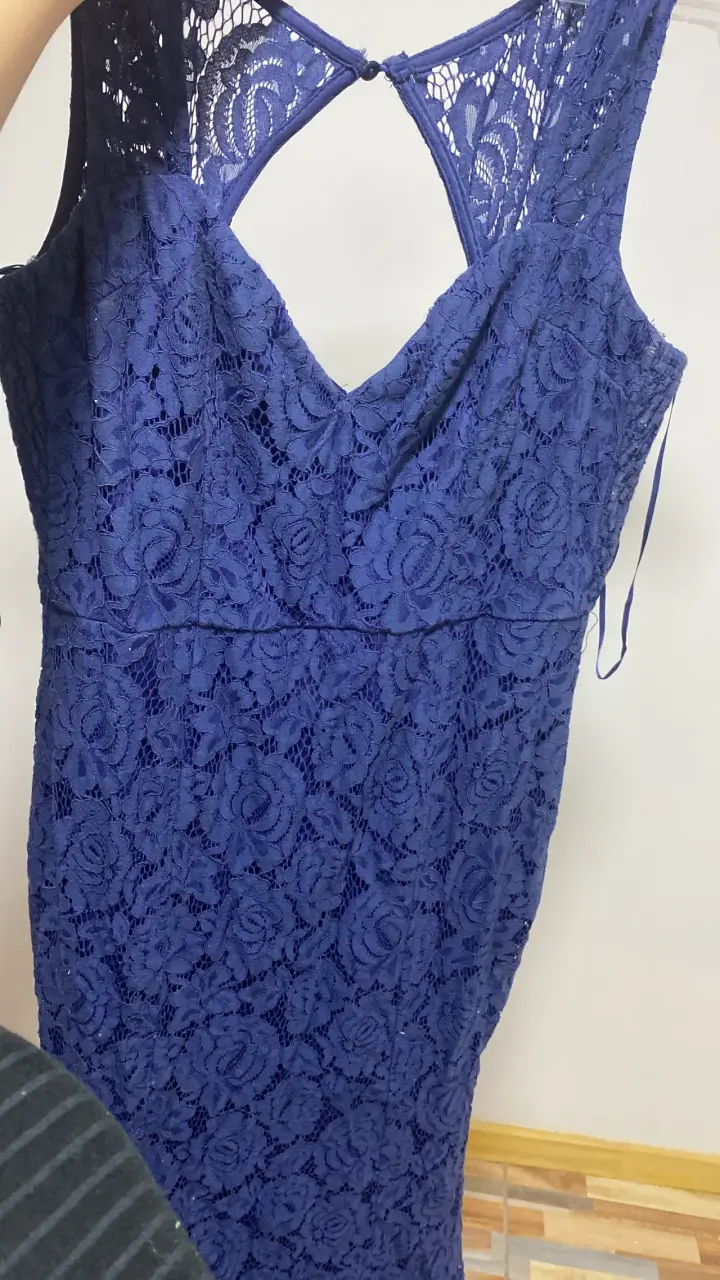 Vestido de encaje azul oscuro - 2