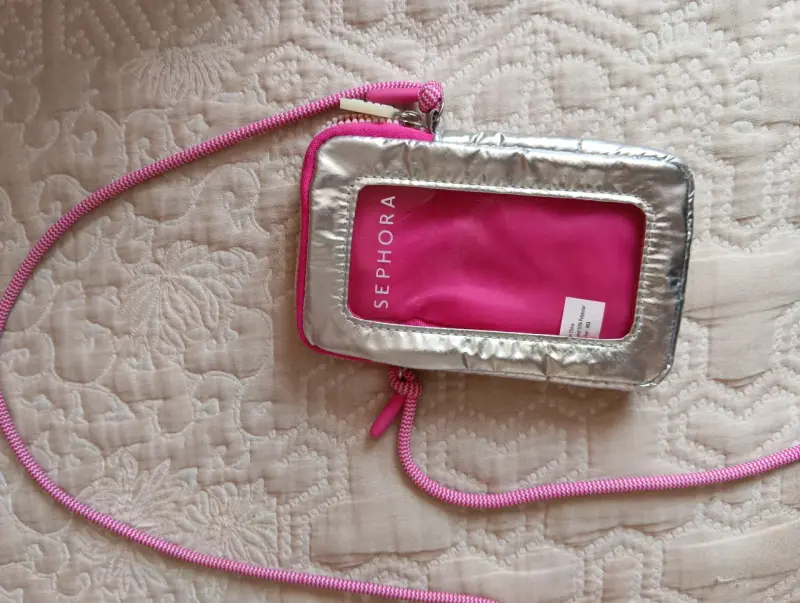 Bolso bandolero plateado y rosa - 1