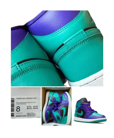 Zapatillas Air Jordan Mid teal y morado - miniatura 1