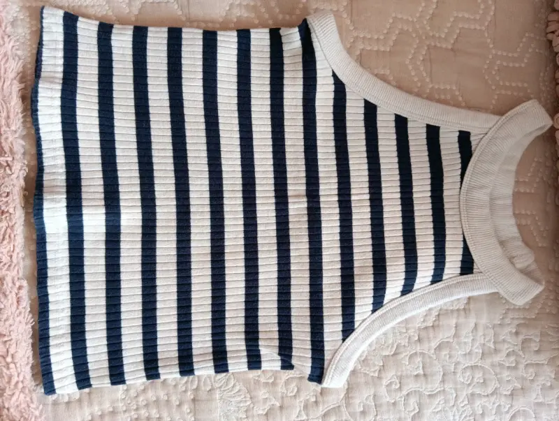 Polera a rayas azul y blanca MANGO