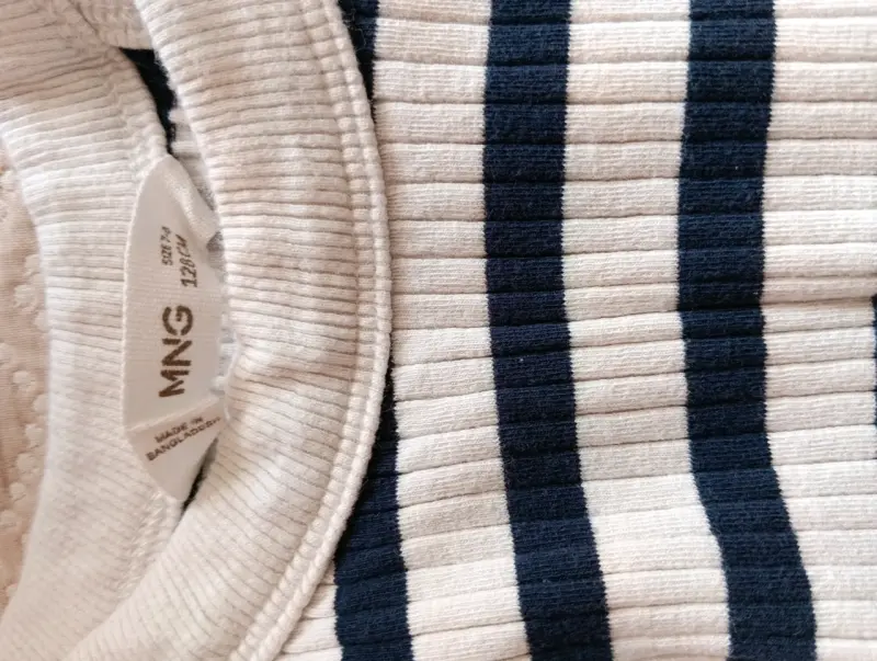Polera a rayas azul y blanca MANGO - 2