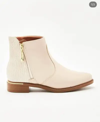 Botines beige con cierre lateral - miniatura 1