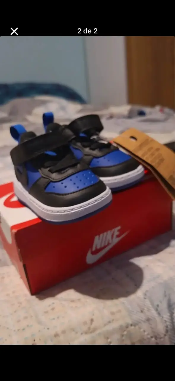 Zapatillas deportivas niño azul y negro - 1
