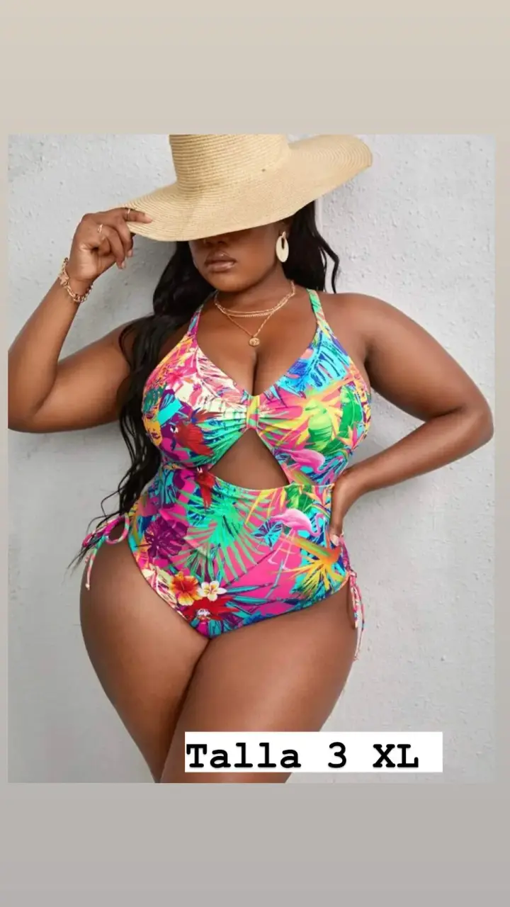 Traje de baño tropical talla XL