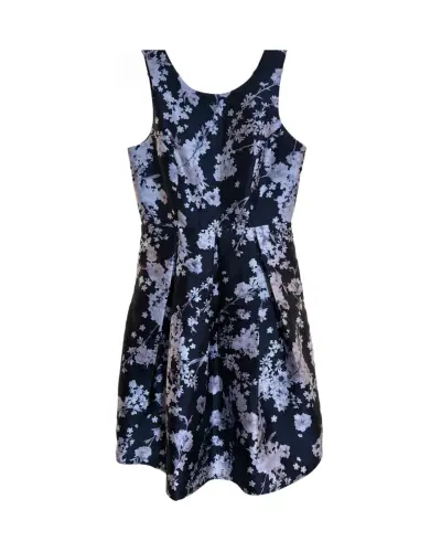 Vestido floral negro y blanco - miniatura 4