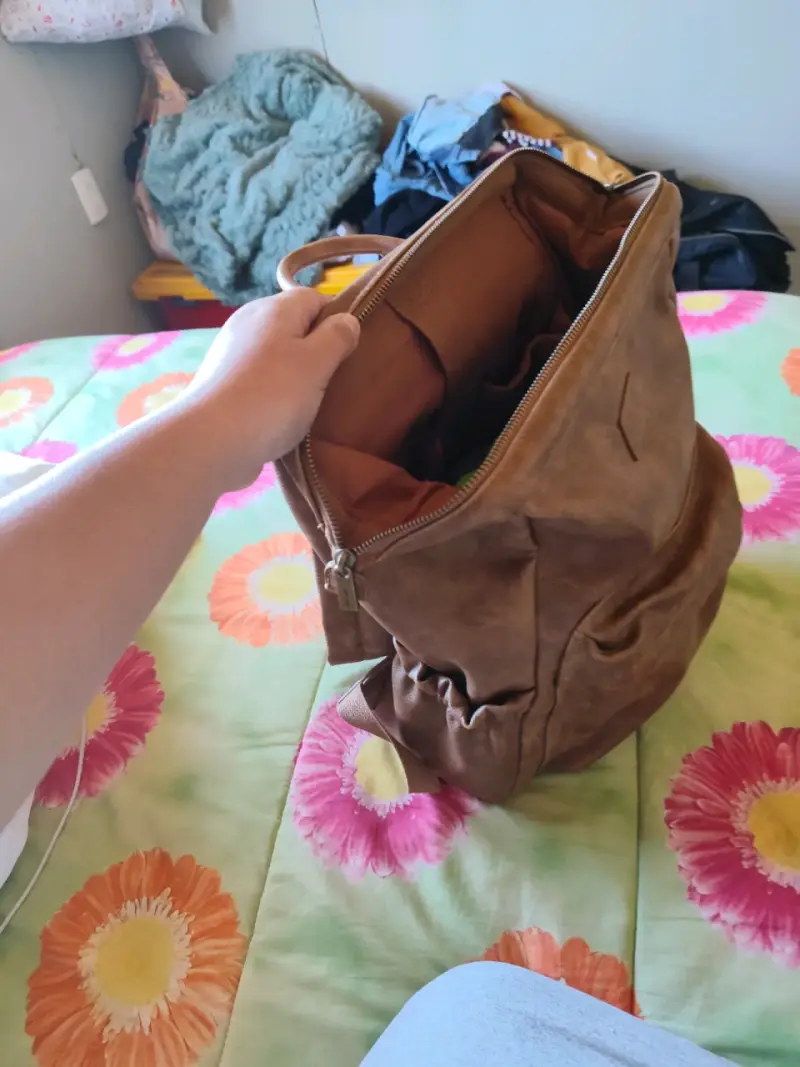 Mochila de cuero marrón - 3