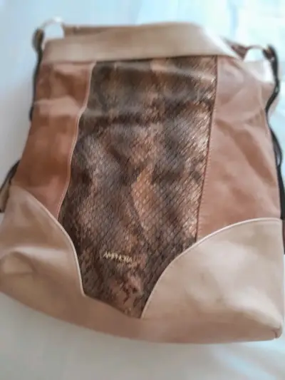Bolso grande de cuero marrón - miniatura 1