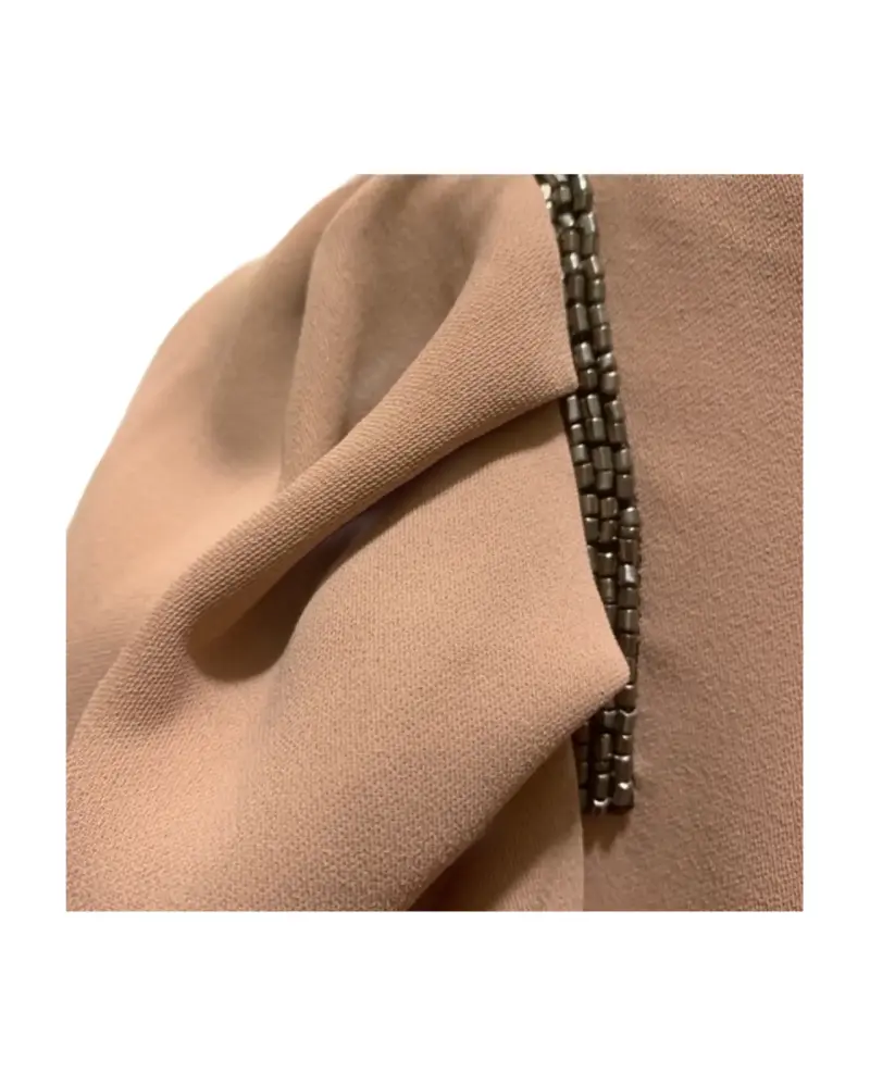 Vestido palo rosa con detalles metálicos - 1