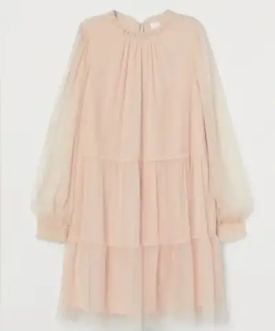 Vestido suelto rosa con transparencias - miniatura 4