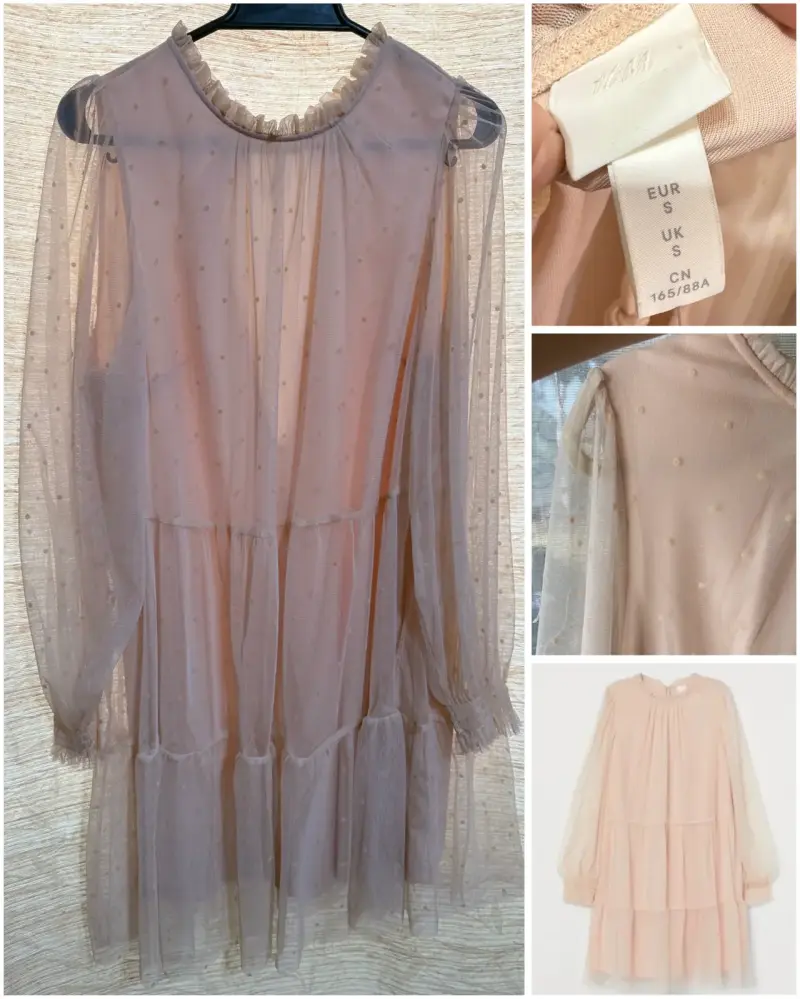 Vestido suelto rosa con transparencias - 5