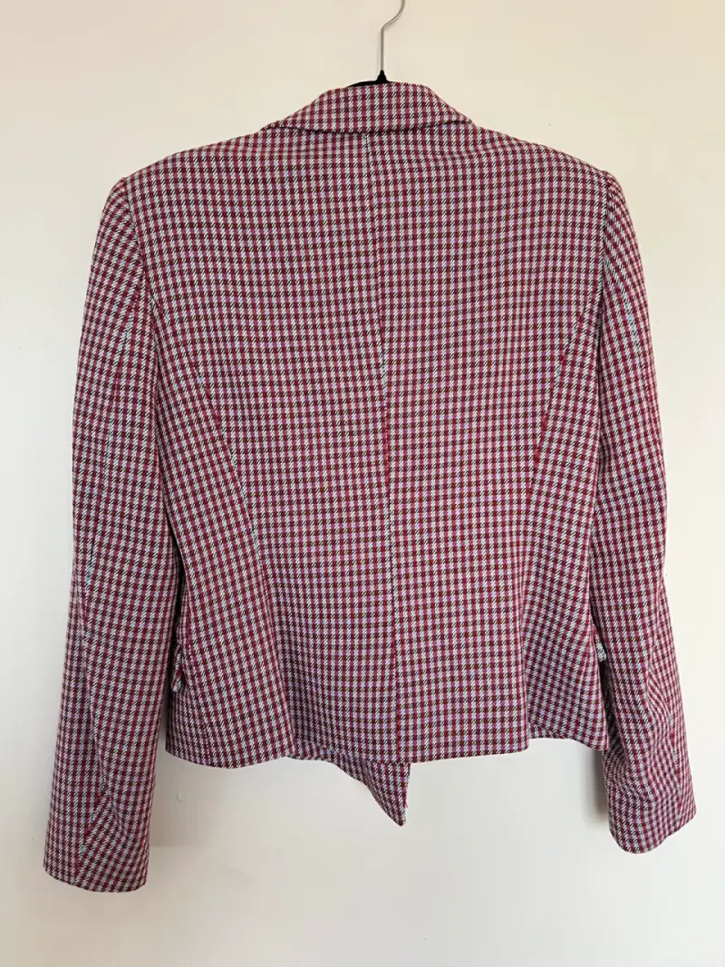 Blazer a cuadros rojo y blanco Zara - 2