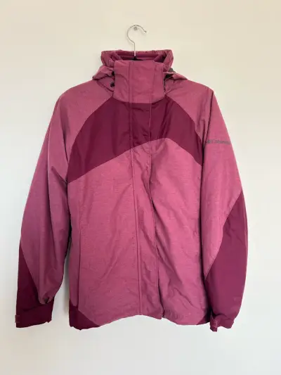 Chaqueta rosada impermeable Columbia 3en1 - miniatura 1
