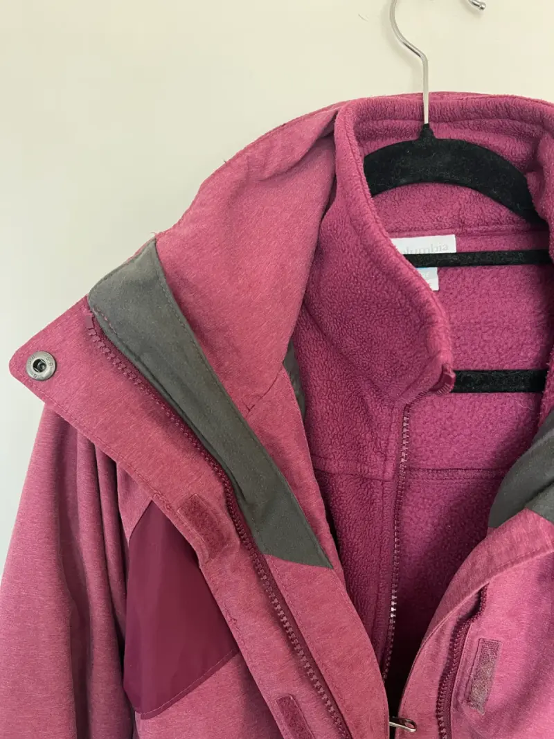 Chaqueta rosada impermeable Columbia 3en1 - 4