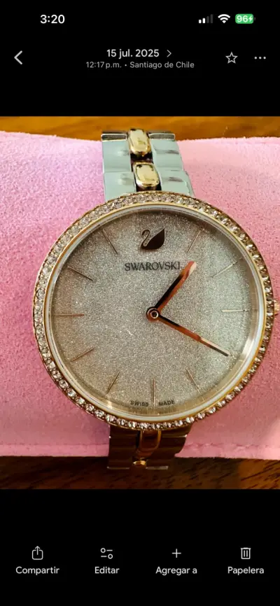 Reloj Swarovski dorado con cristales - miniatura 1