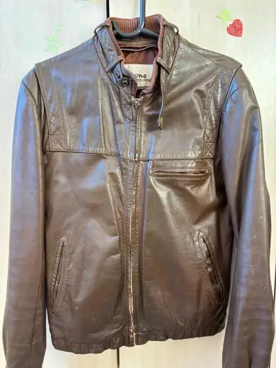 Chaqueta cuero marrón Wilsons - miniatura 2
