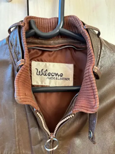 Chaqueta cuero marrón Wilsons - miniatura 3