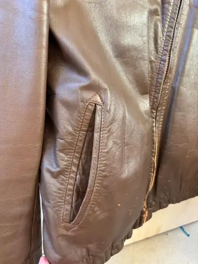 Chaqueta cuero marrón Wilsons - miniatura 6