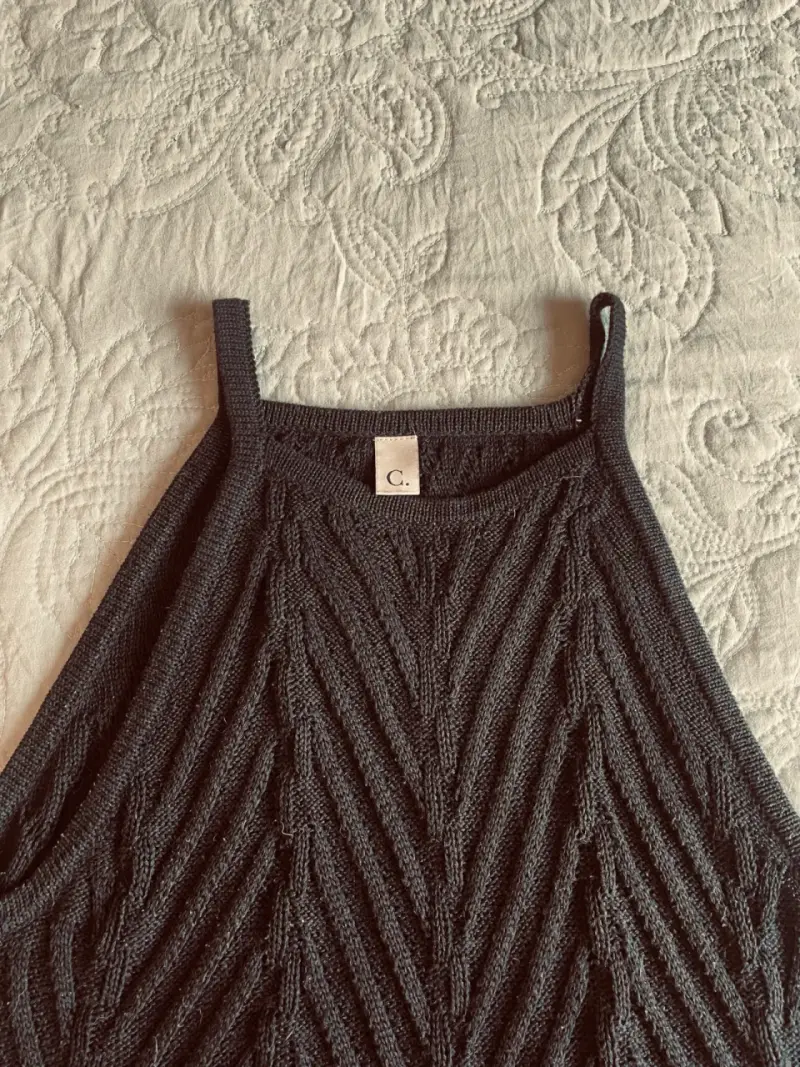 Vestido tejido Negro estilo Boho - 1