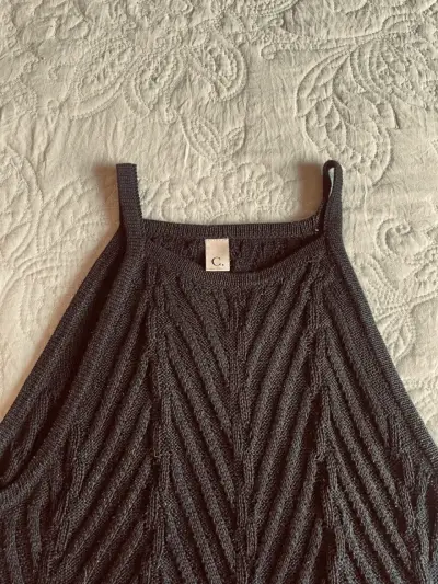 Vestido tejido Negro estilo Boho - miniatura 1