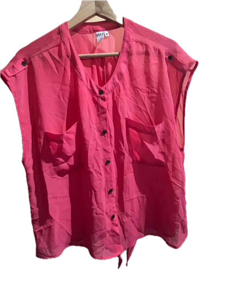 Blusa sin mangas fucsia - 1