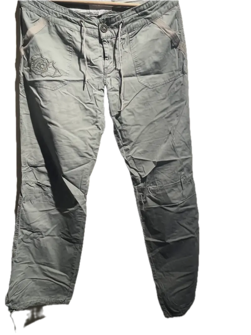 Pantalon cargo casual, verdoso - 1