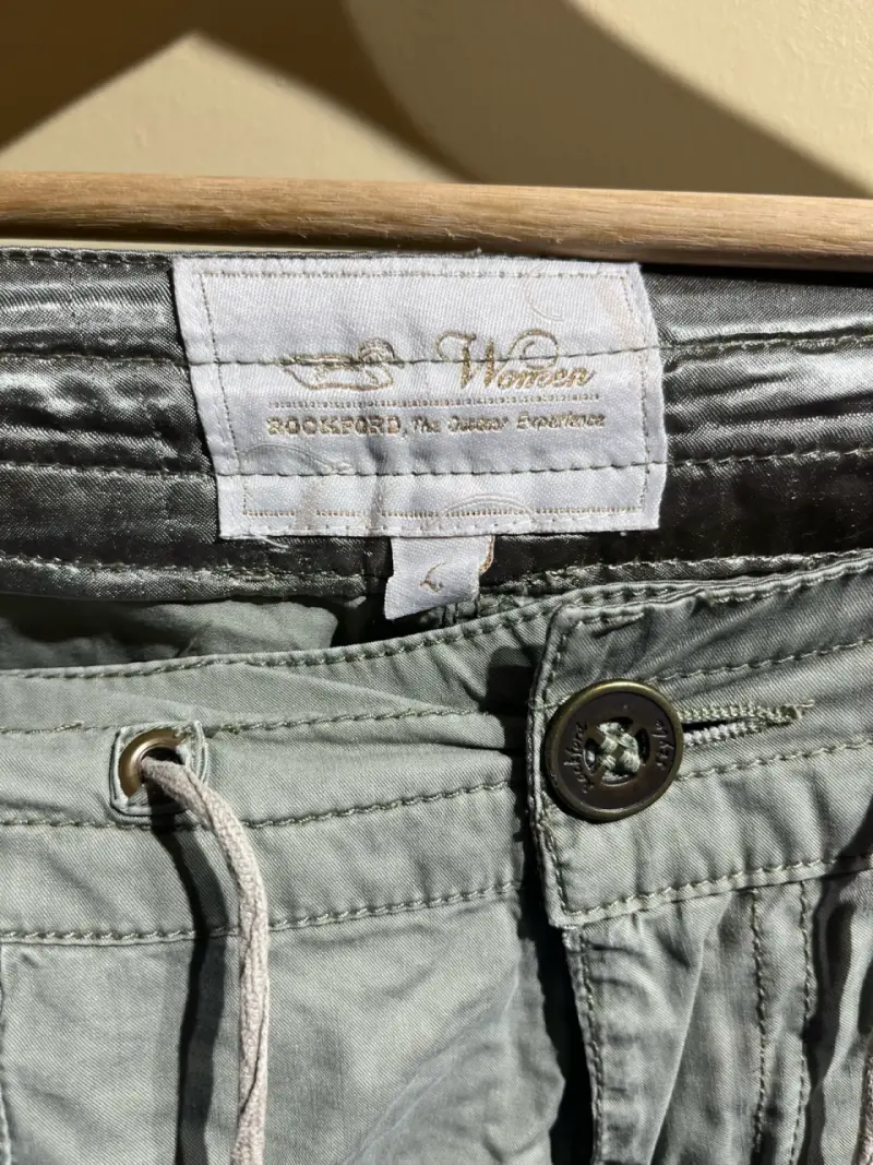 Pantalon cargo casual, verdoso - 3