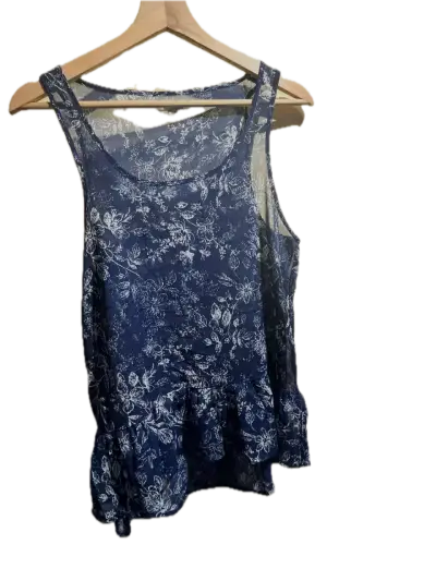 Blusa floral azul sin mangas - miniatura 1