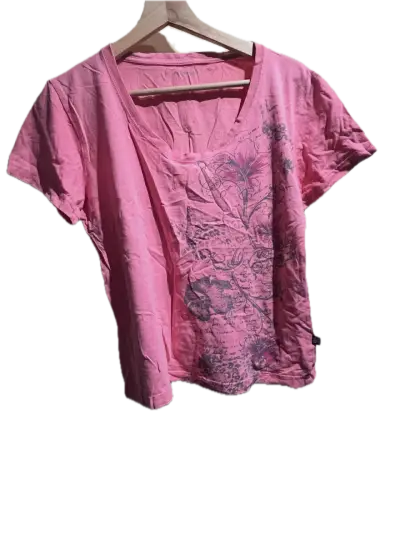 Polera rosa con estampado floral - miniatura 1