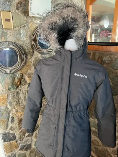 Parka Columbia gris con capucha - miniatura 1