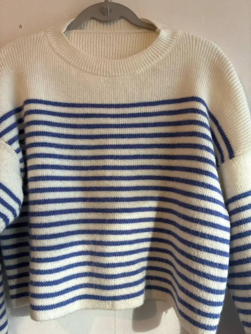 Suéter rayado azul y blanco - 2