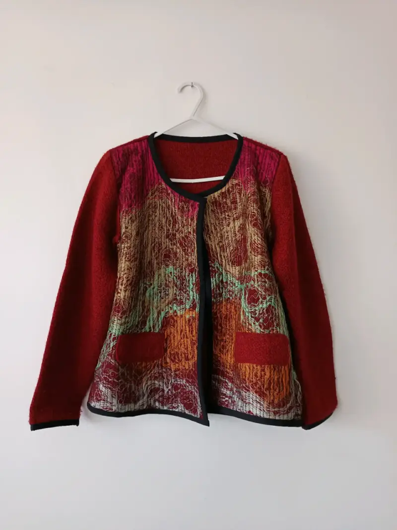 Chaqueta de lana colorida
