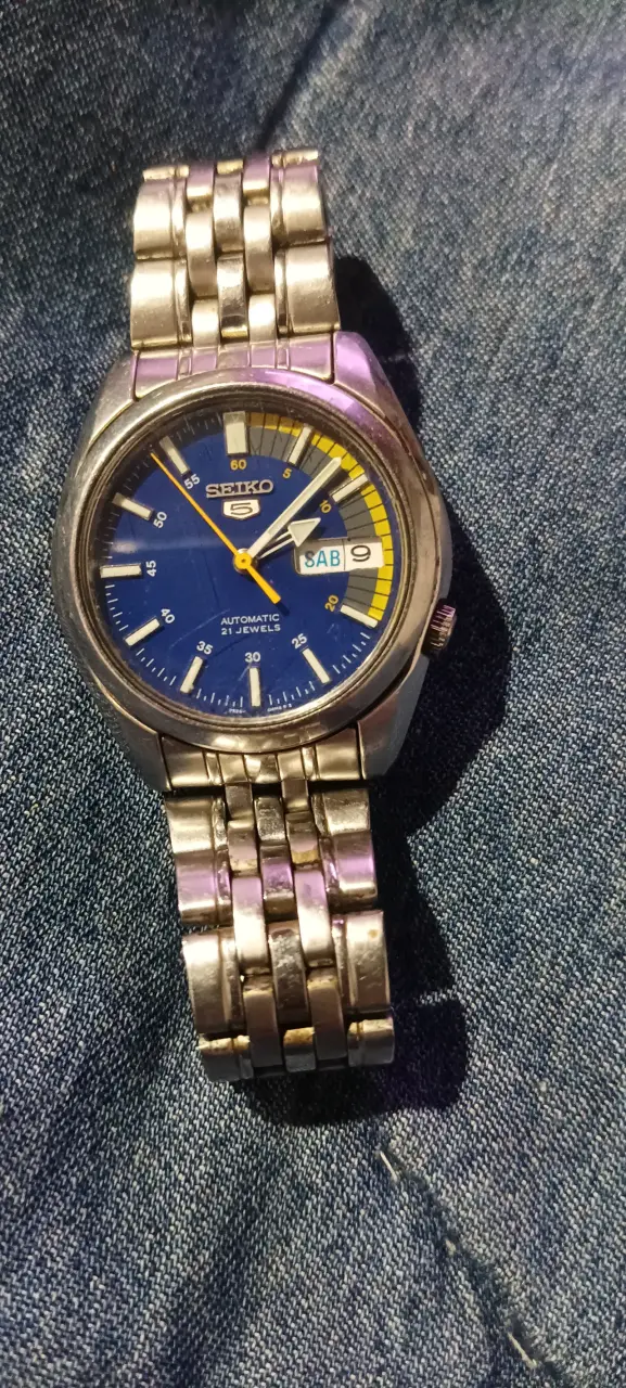 Reloj automático azul metálico - 3