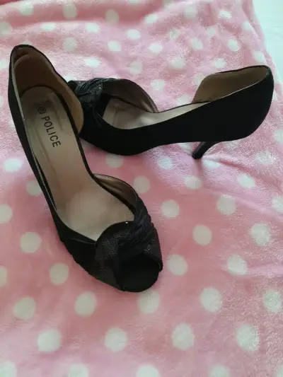 Zapatos de taco alto negros y azul reno - miniatura 1