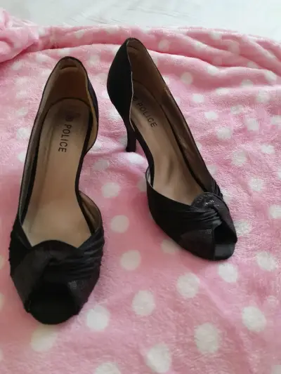 Zapatos de taco alto negros y azul reno - miniatura 2