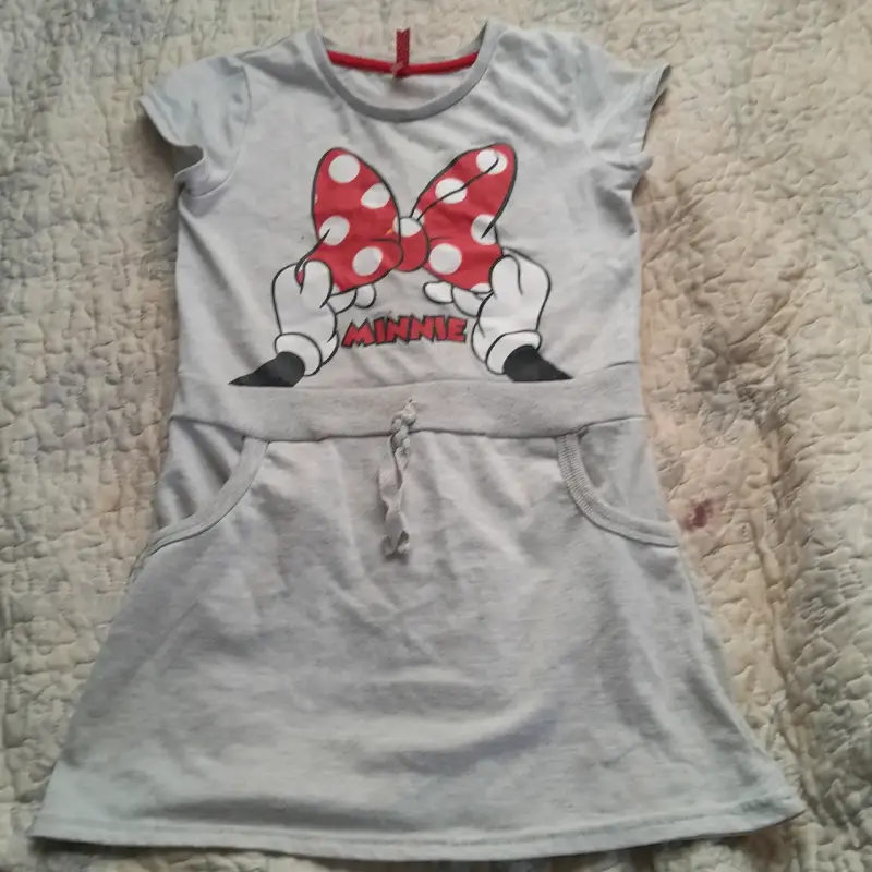 Vestido infantil Minnie gris - 1