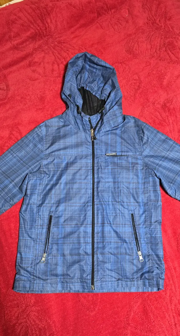 Parka azul con capucha - 1
