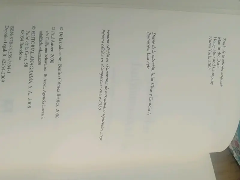 Libro Paul Auster Un hombre en la oscuridad' - 4