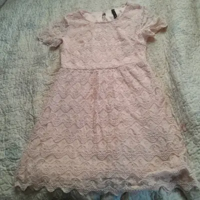 Vestido encaje rosa claro - miniatura 1