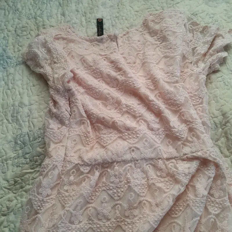 Vestido encaje rosa claro - 4