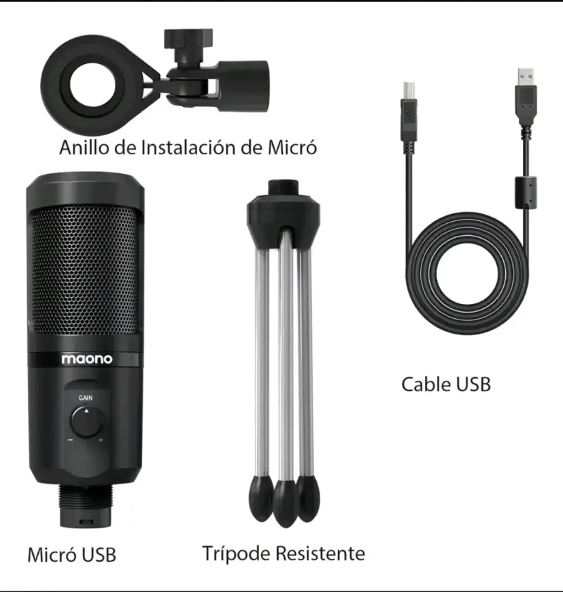 Micrófono USB Maono con trípode - 3