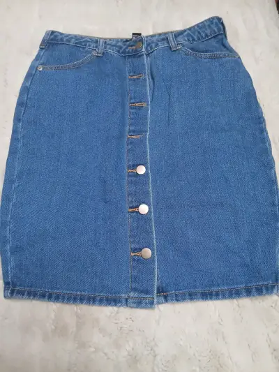 Falda denim con botones - miniatura 1