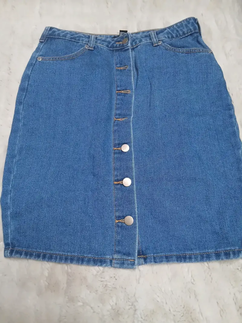 Falda denim con botones - 4