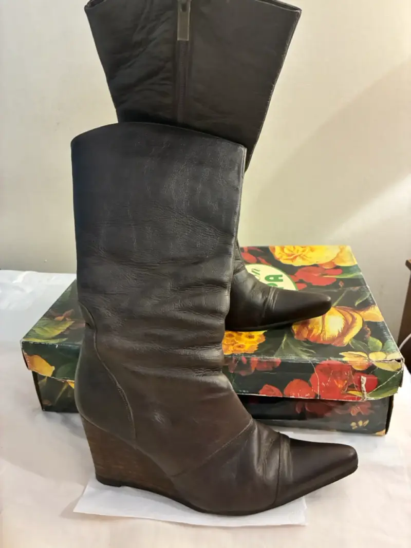 Botas Zappa altas de cuero marrón - 1