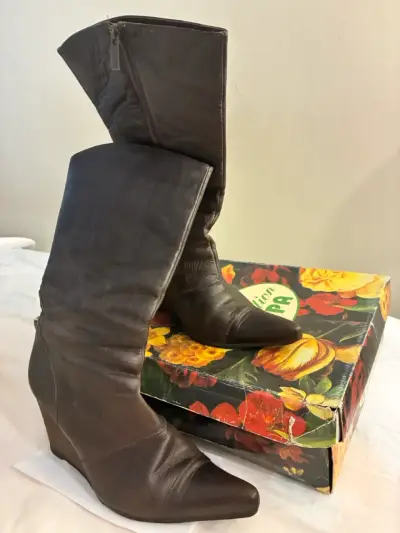 Botas Zappa altas de cuero marrón - miniatura 2