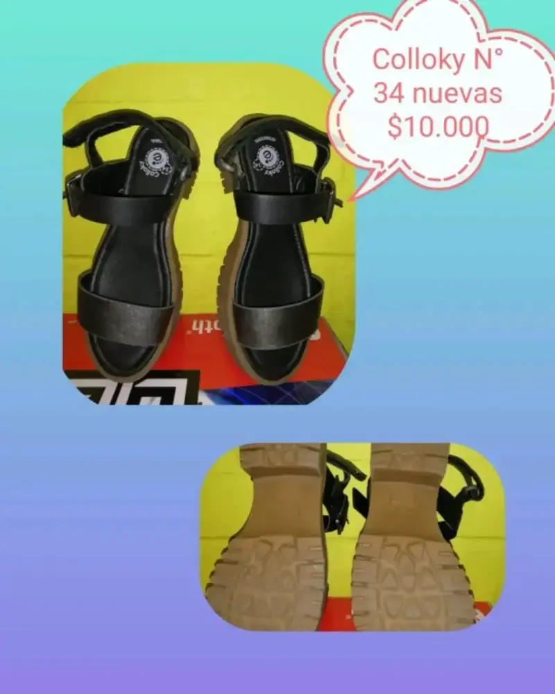 Sandalias negras nuevas Colloky