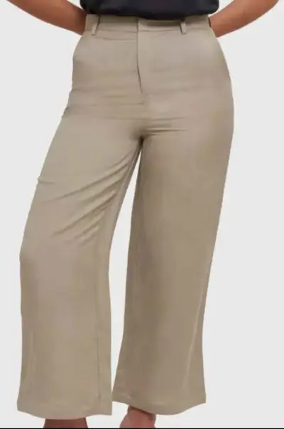 Pantalones beige de tiro alto - miniatura 2
