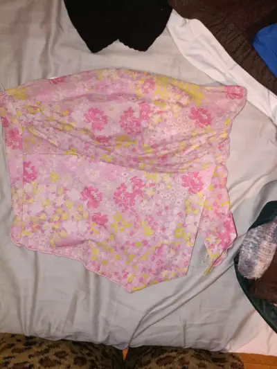 Blusa strapless floral rosa - miniatura 1
