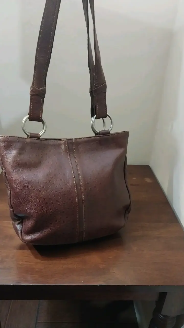 Cartera marrón de cuero - 1