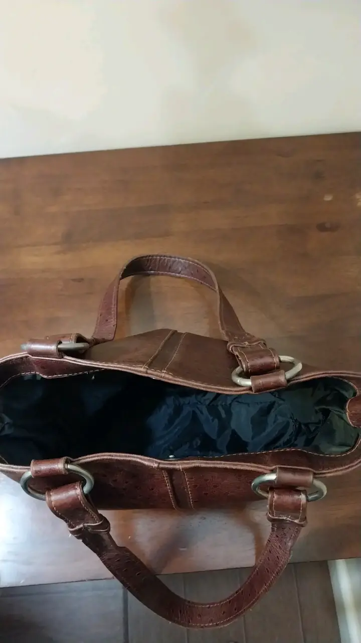 Cartera marrón de cuero - 3