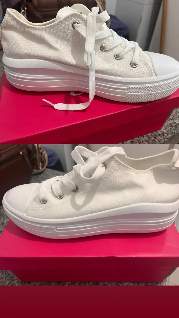 Zapatilla blanca con plataforma